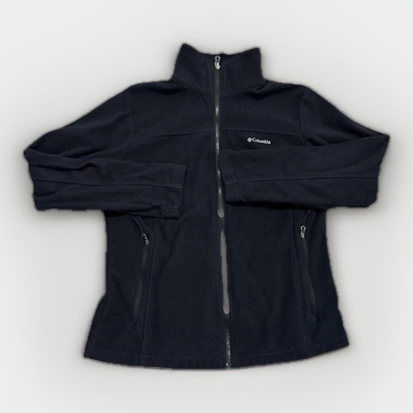 Columbia Jacket Womens Large Full-Zip Fleece Outdoor Hiking Classic Black - Picture 1 of 6